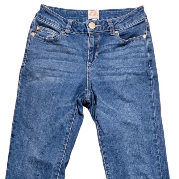 GB Teen Girl Braided Fringe Jeans Sz 3 Jr Trendy Penny Lane Hippy Hippie Stretch - Picture 7 of 7